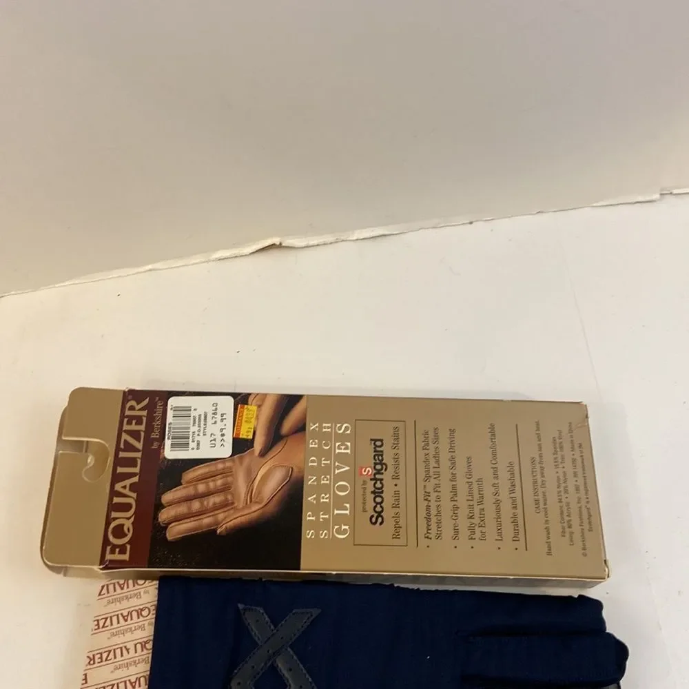 Vintage new stock equalizer Berkshire‎ black gloves scotch guard stretch